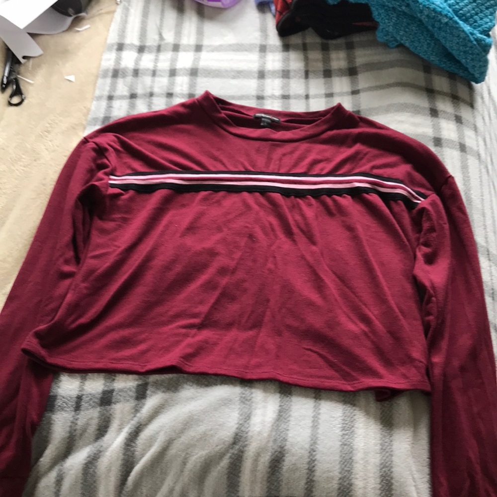 long sleeve top w/ colorful stripes